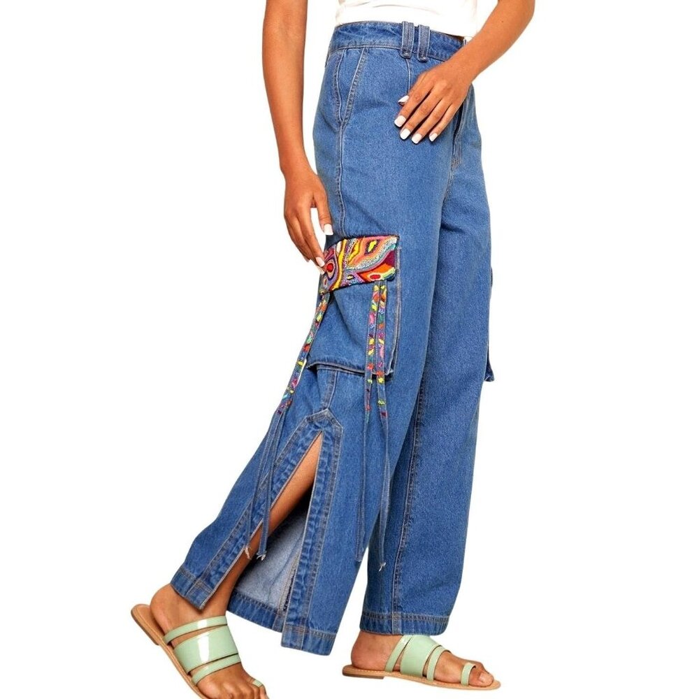 Style Junkie – Denim Cargo Pants – Size 4 (XS) -NWT